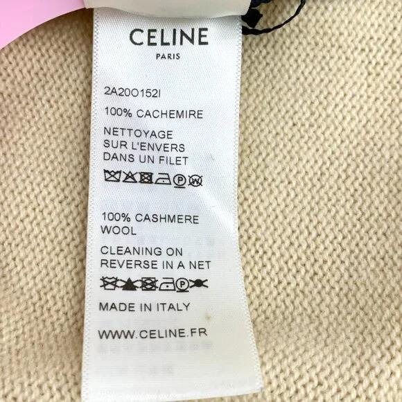 DW0635 Celine Brown Carriage Embroidery Cashmere Round Neck Long Sleeve Knitted